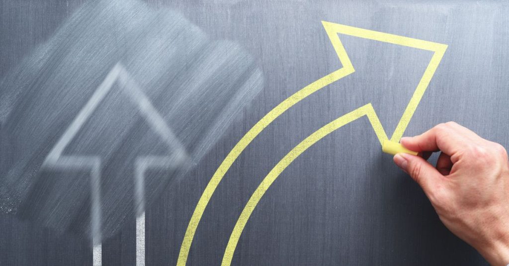 Change, as depicted by arrows