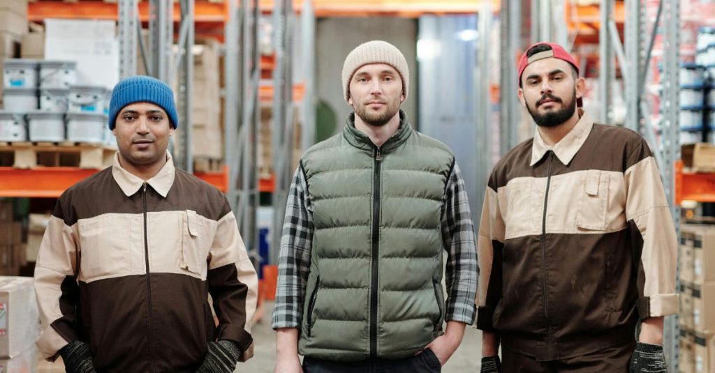 Employees in a warehouse environment